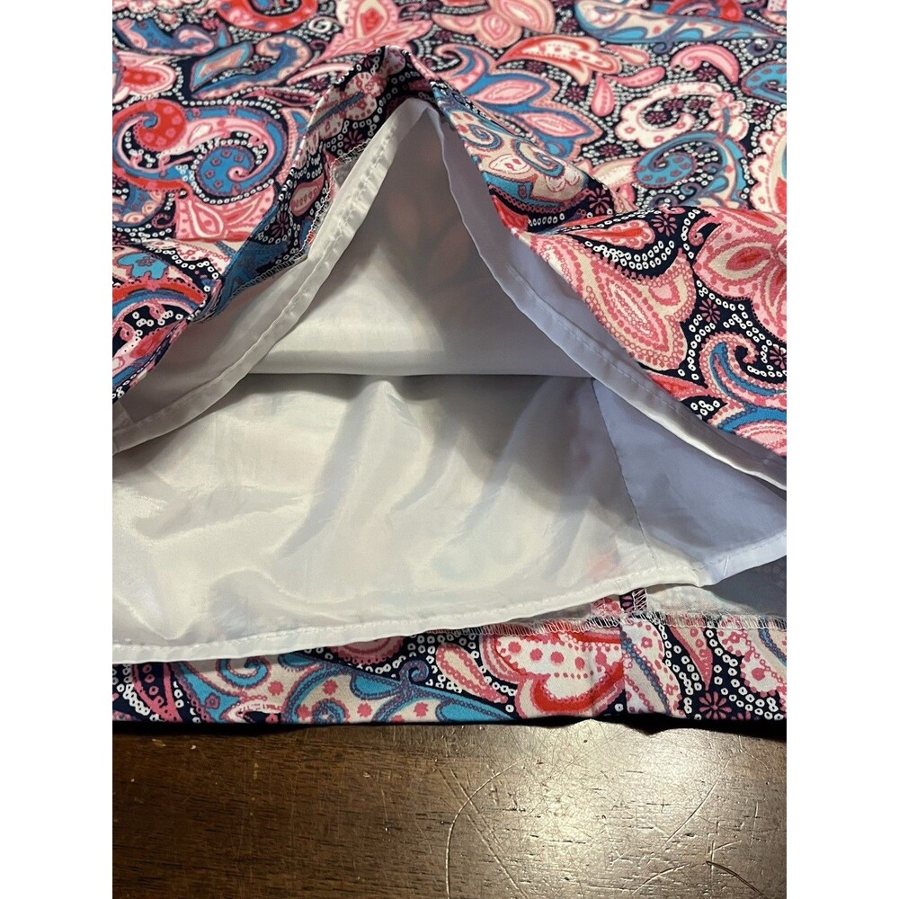 NINE WEST Pink Multicolor Paisley Poplin Keyhole Sheath Dress Size 10 - Picture 10 of 16